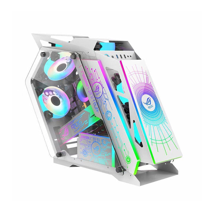 Heterogeneous Desktop Computer Case Open Type Side Glass E-sports Chassis M-ATX Mainboard 6x120mm Fan and 240 Water Cooler support, Tempered Glass E-ATX Computer PC Case White Heterogeneous Desktop Computer Case Open Type Side Glass E-sports Chassis M-ATX Mainboard 6x120mm Fan and 240 Water Cooler support, Tempered Glass E-ATX Computer PC Case White